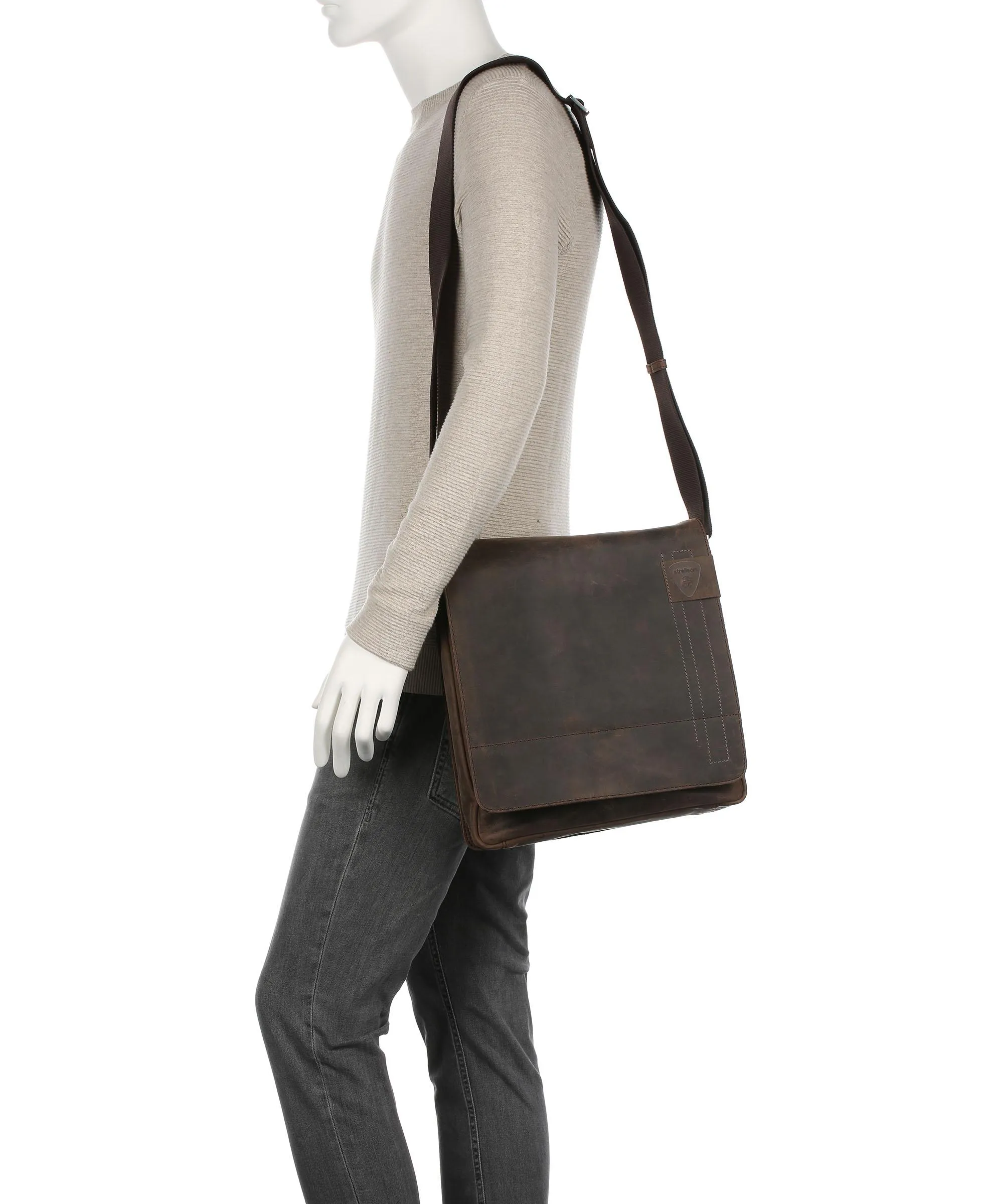  Strellson Richmond Borsa a spalla pelle marrone scuro  