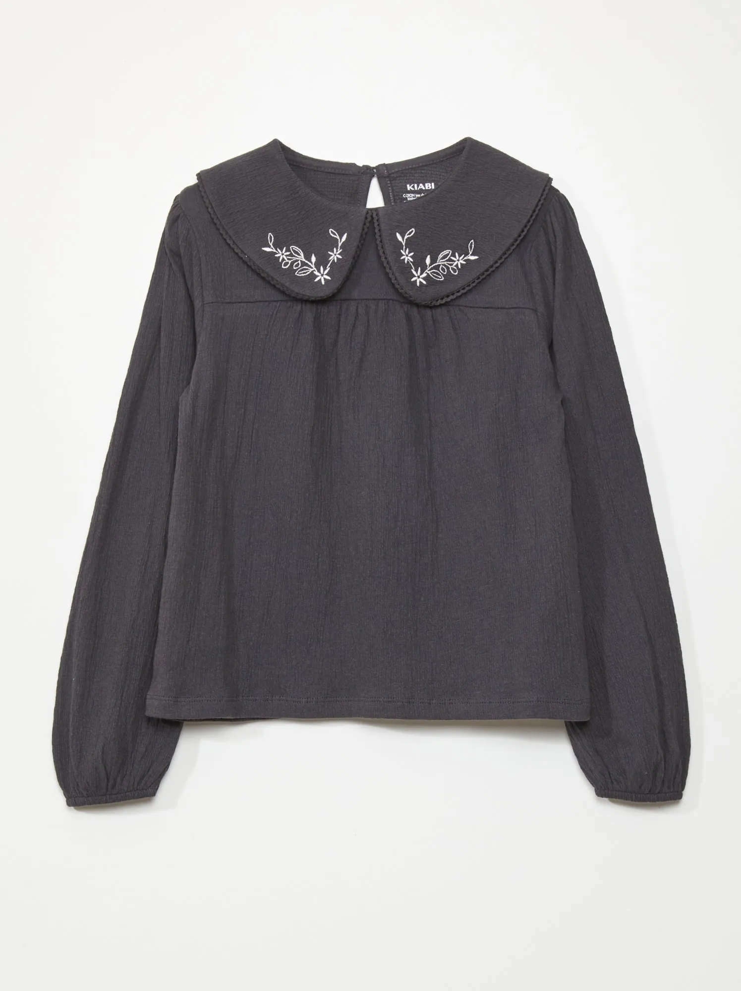 T-shirt con ricamo - GRIGIO