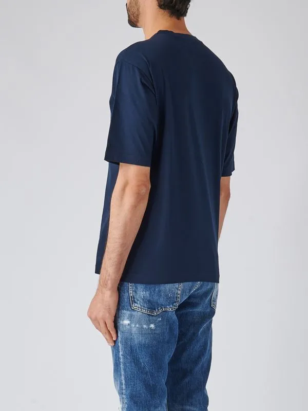 T-shirt uomo Dsquared2 oversize in cotone con logo Navy