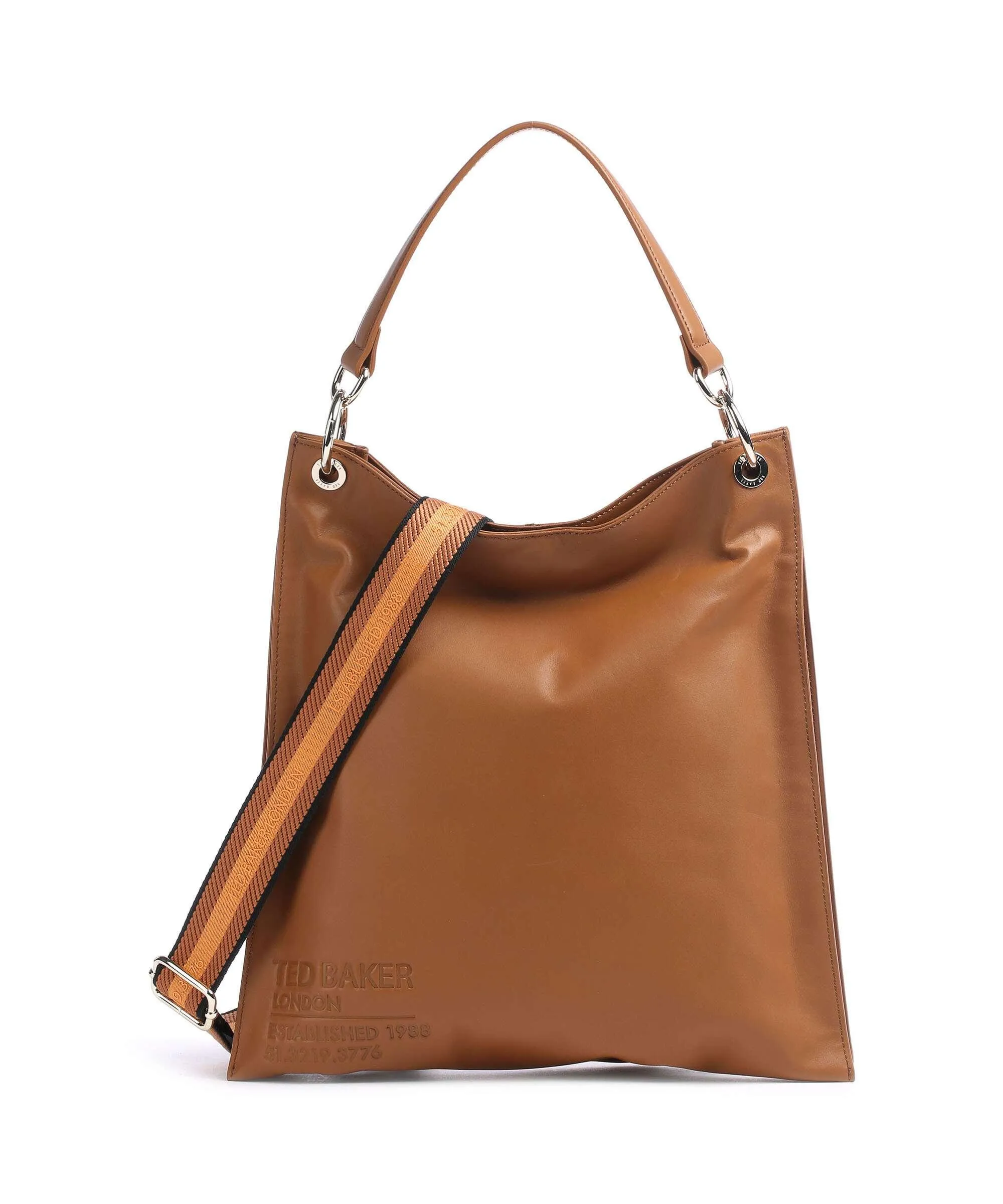  Ted Baker Darcita Borsa hobo pelle liscia camel  