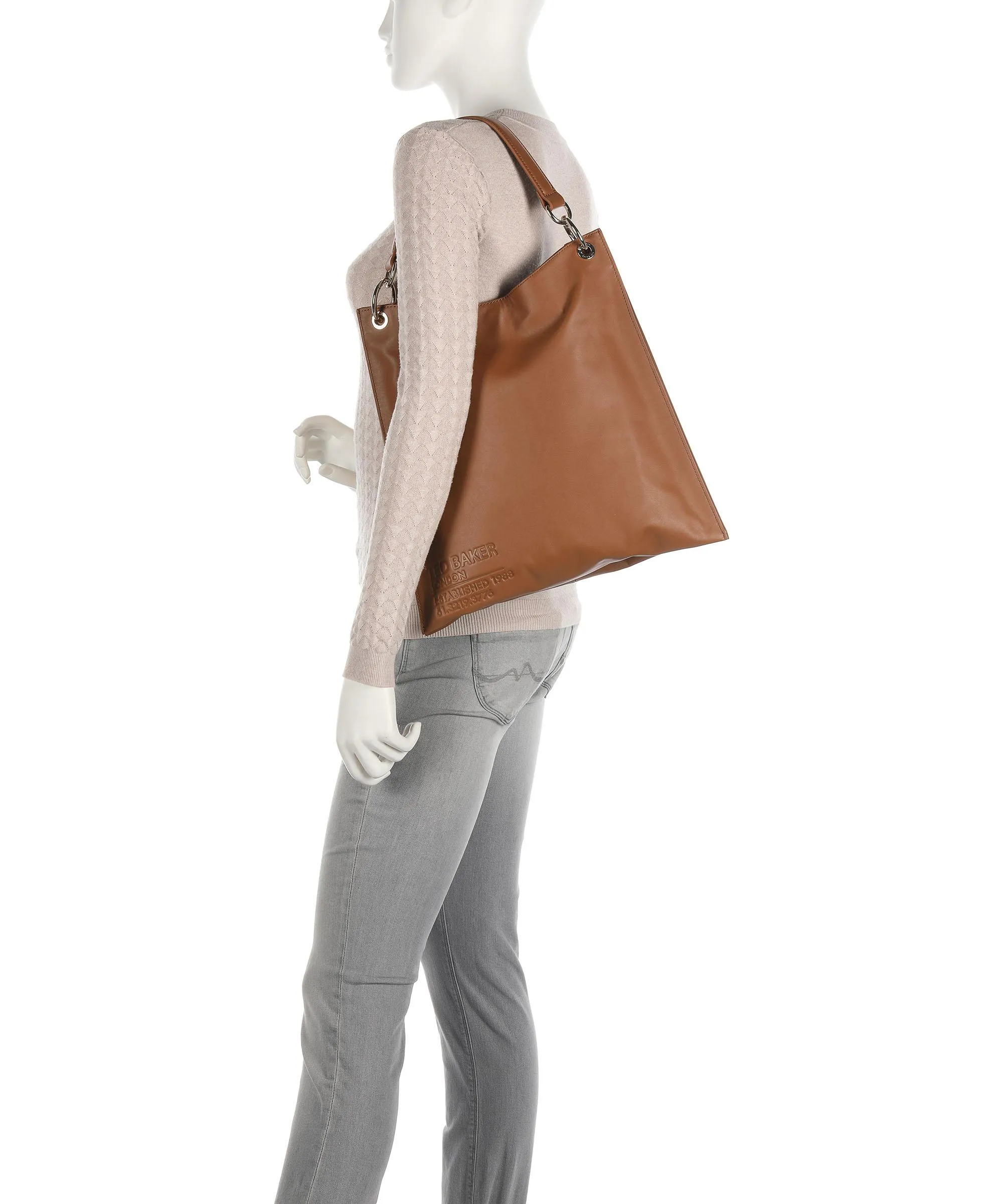  Ted Baker Darcita Borsa hobo pelle liscia camel  