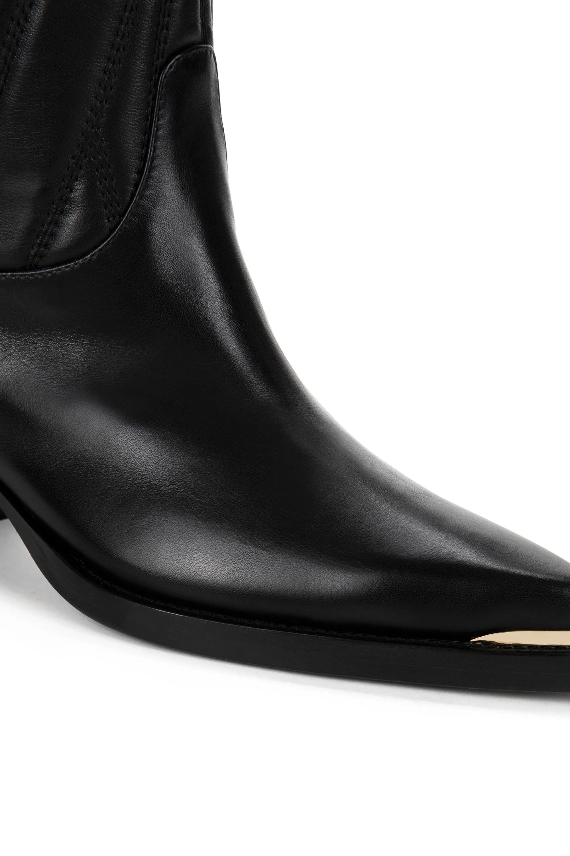 Texano con gambale ricamato e puntalino oro