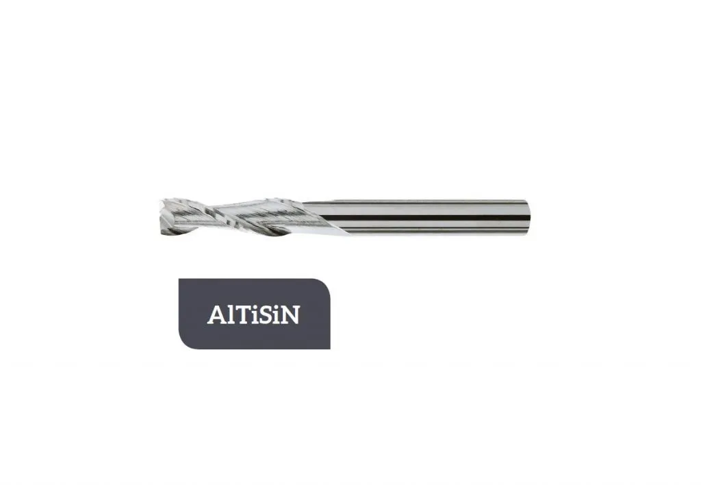 TM-3.2L-0800L Fresa elicoidale metallo duro Ø8.0 a due taglienti, taglio al centro con gambo cilindrico, rivestita in AlTiSiN