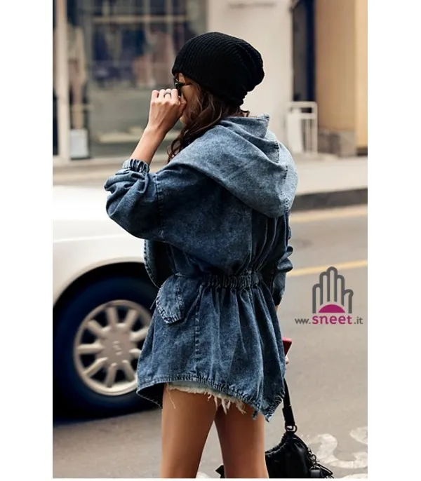 Trench jania in denim blue