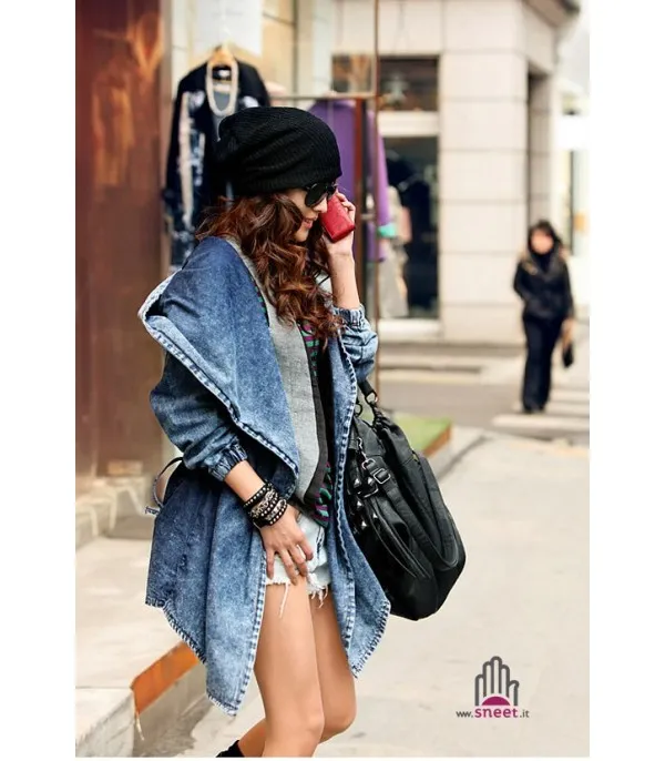 Trench jania in denim blue