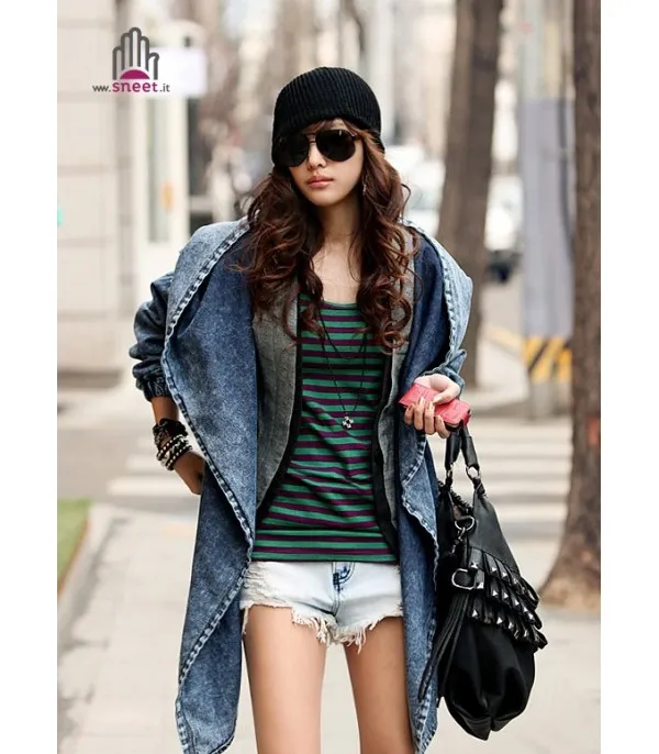 Trench jania in denim blue