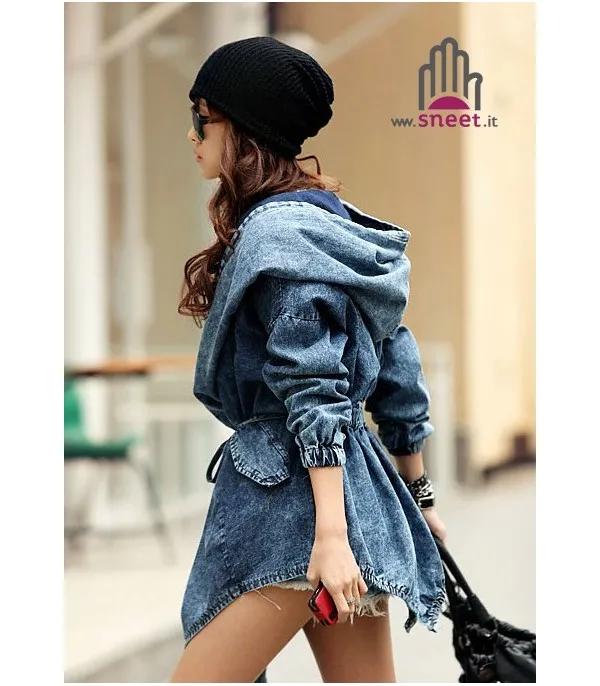 Trench jania in denim blue