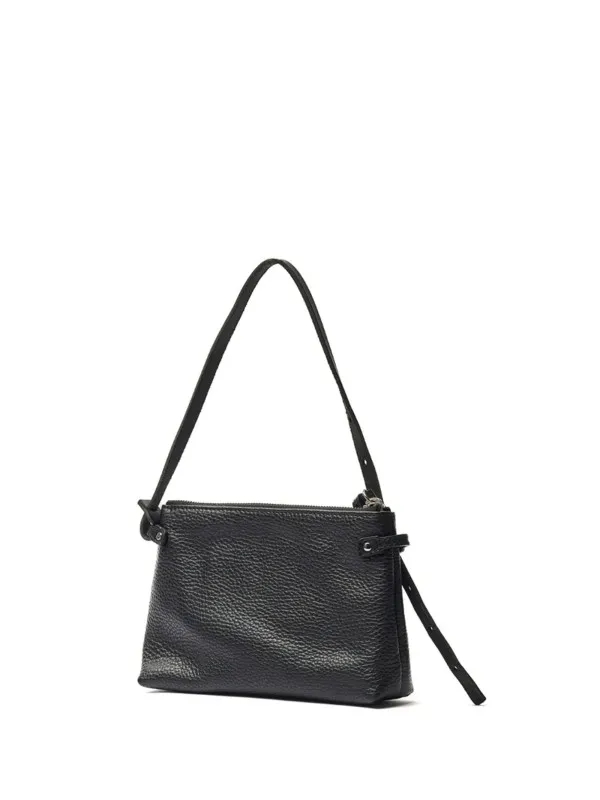 Tuka Daily black leather clutch bag
