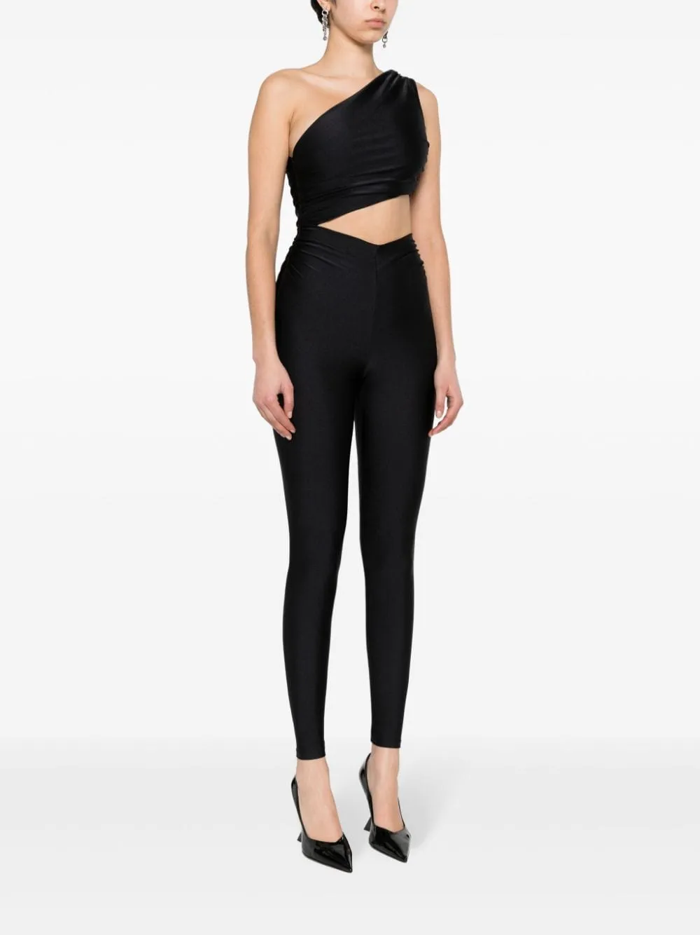 Tuta intera con spalle scoperte in nero - donna