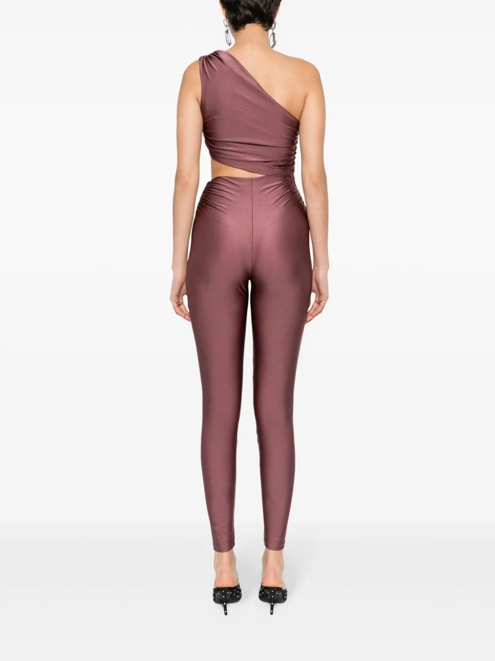 Tuta intera monospalla in viola - donna