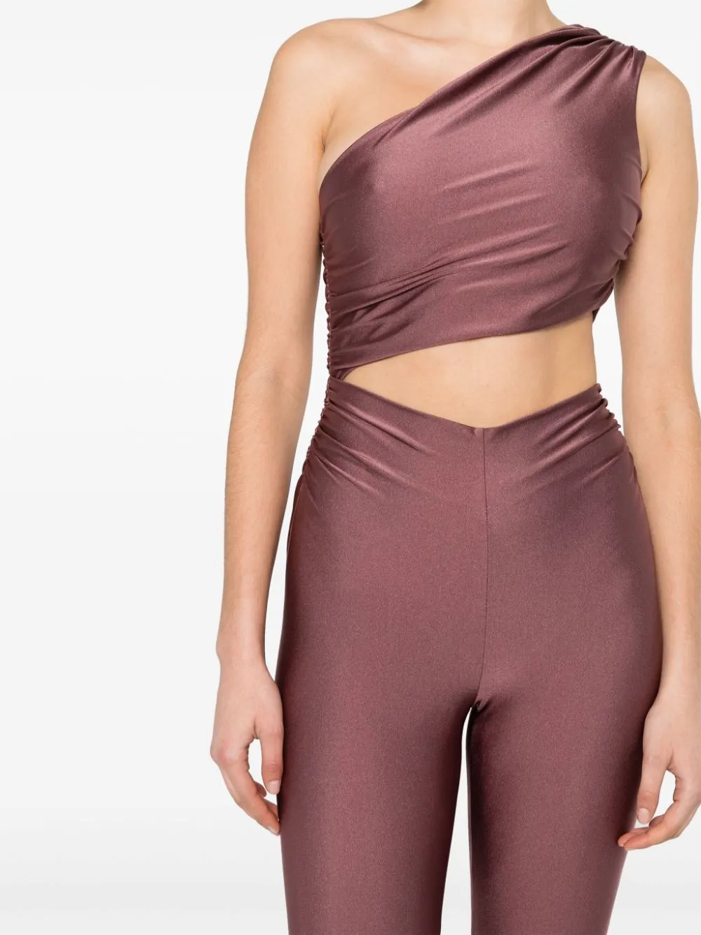 Tuta intera monospalla in viola - donna