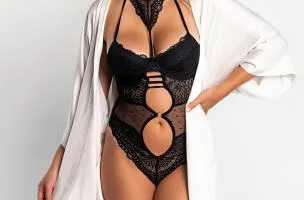 Tuta intera sexy con scollo Cambutal, nera