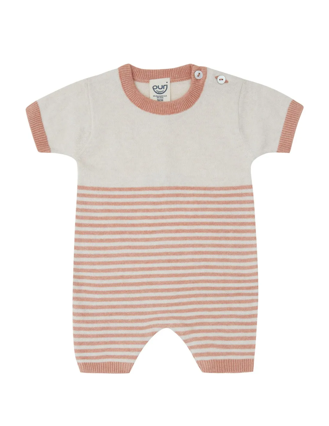 TUTINA BABY MANICA CORTA A RIGHE IN COTONE-SETA