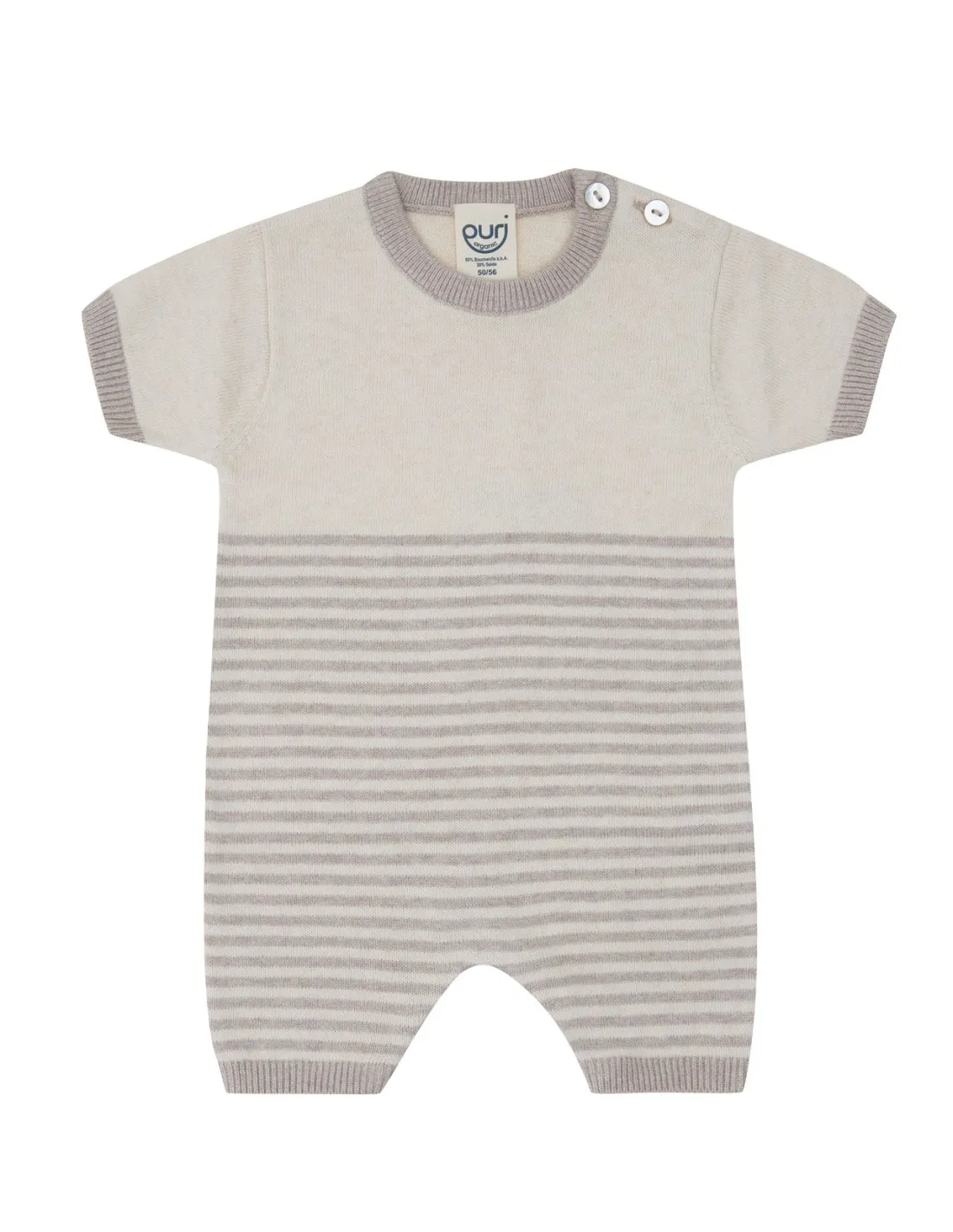 TUTINA BABY MANICA CORTA A RIGHE IN COTONE-SETA