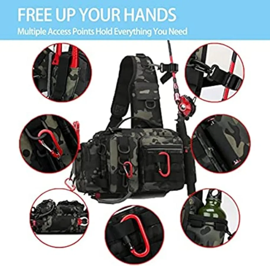 YAOYAOLING Borsa per attrezzatura da pesca, borsa tattica per attrezzatura da pesca, zaino da pesca, borsa per attrezzi da pesca