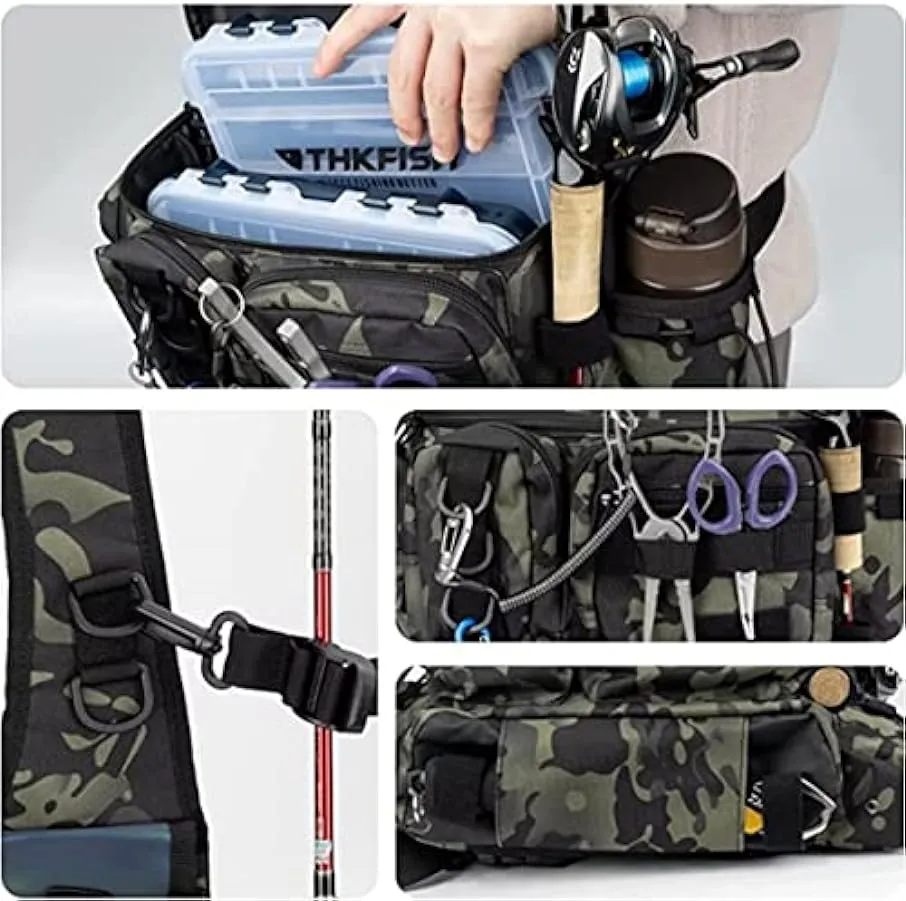 YAOYAOLING Borsa per attrezzatura da pesca, borsa tattica per attrezzatura da pesca, zaino da pesca, borsa per attrezzi da pesca
