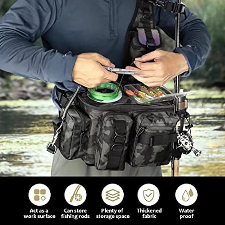 YAOYAOLING Borsa per attrezzatura da pesca, borsa tattica per attrezzatura da pesca, zaino da pesca, borsa per attrezzi da pesca